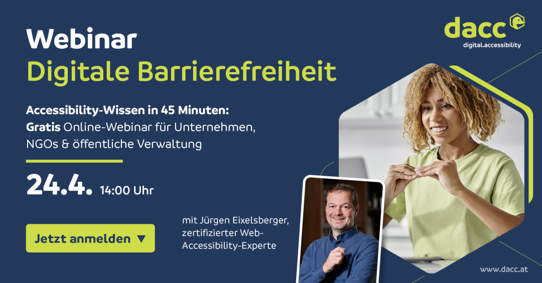 Veranstaltungshinweis: Webinar Digitale Barrierefreiheit am 24. April