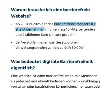Screenshot eines PDF-Dokuments, ein Teil des Textes ist markiert.